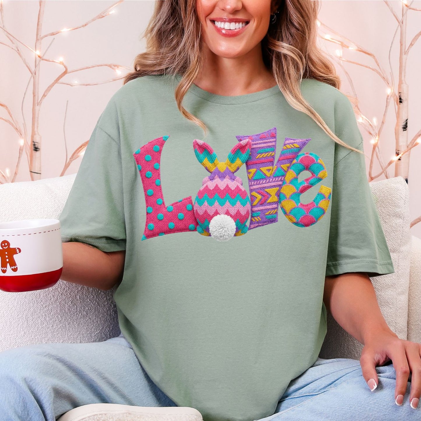 Yarn Easter bunny Premade Gangsheet 15 Full Size Transfers