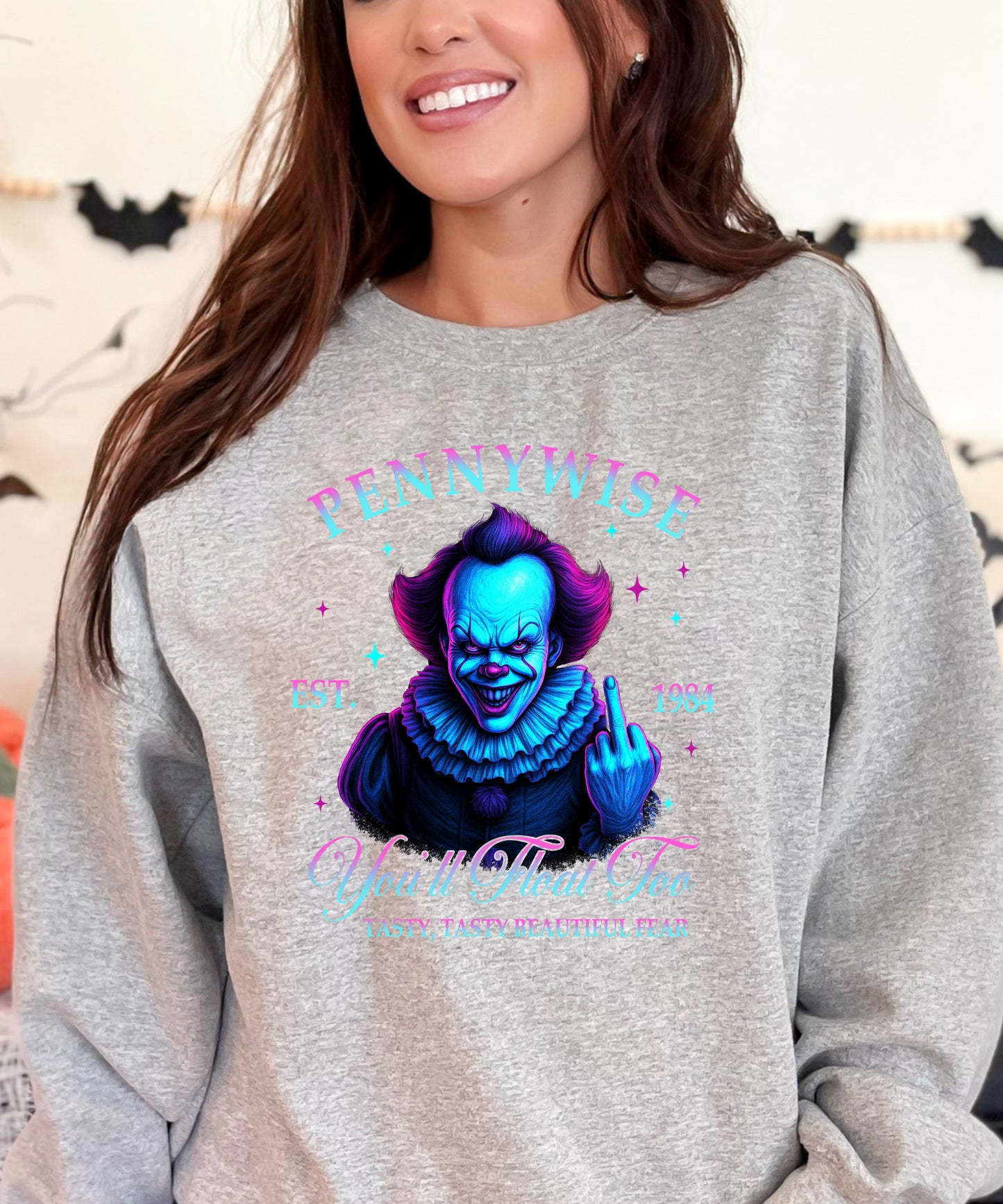 Neon Horror Middle finger movie Character mini premade DTF gang sheet- 6 adult prints (Copy)