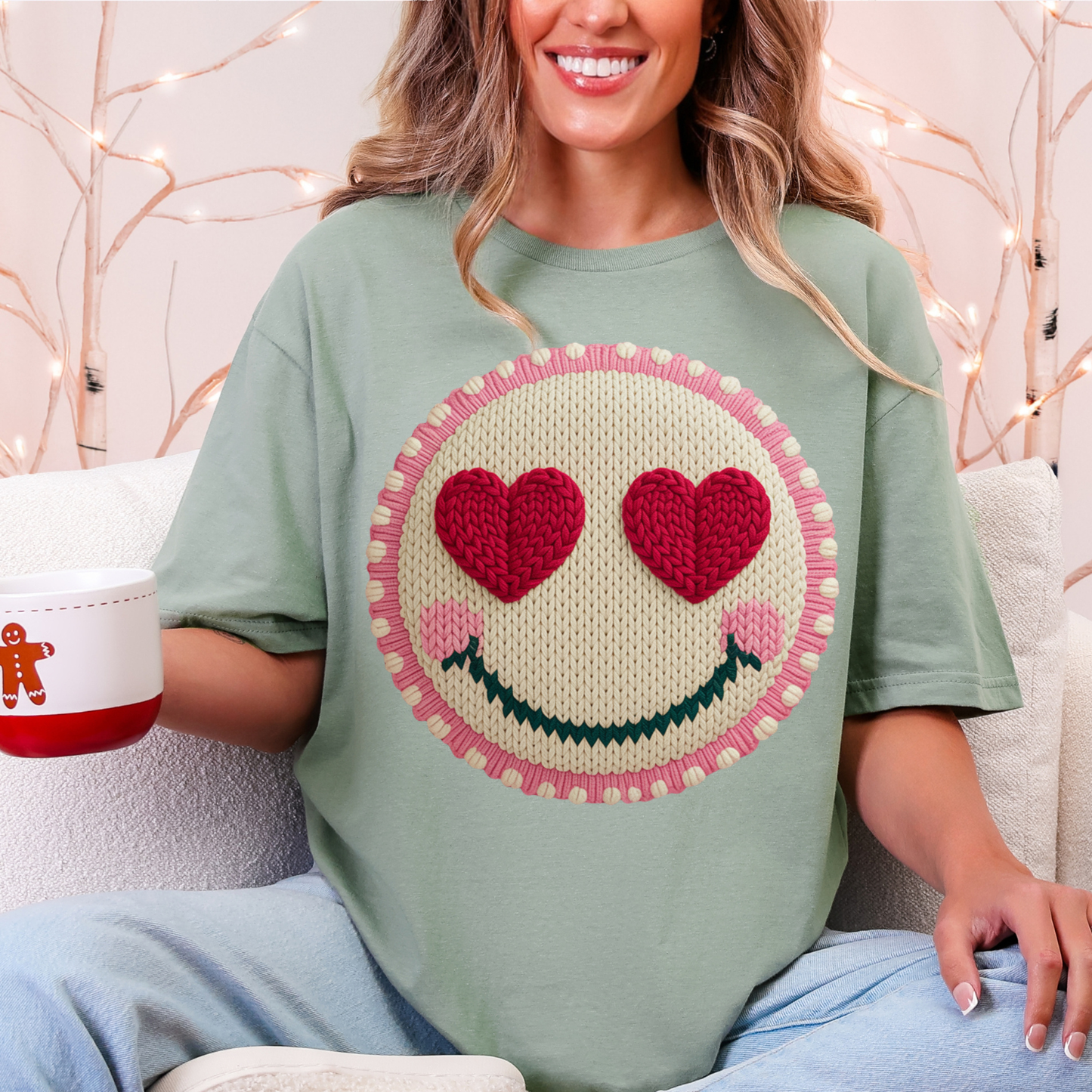 Faux Yarn Valentine Day 3 DTF Premade Gangsheet 6 Full Size Transfers