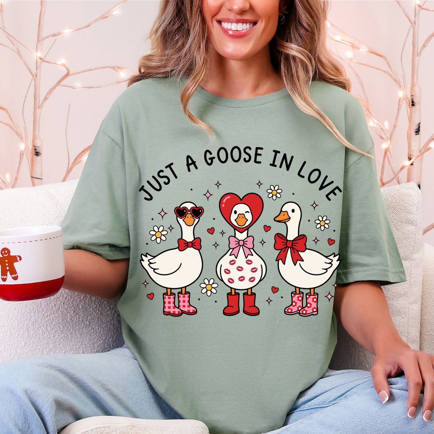 Valentine Day Silly Goose DTF Premade Gangsheet 10 Full Size Transfers