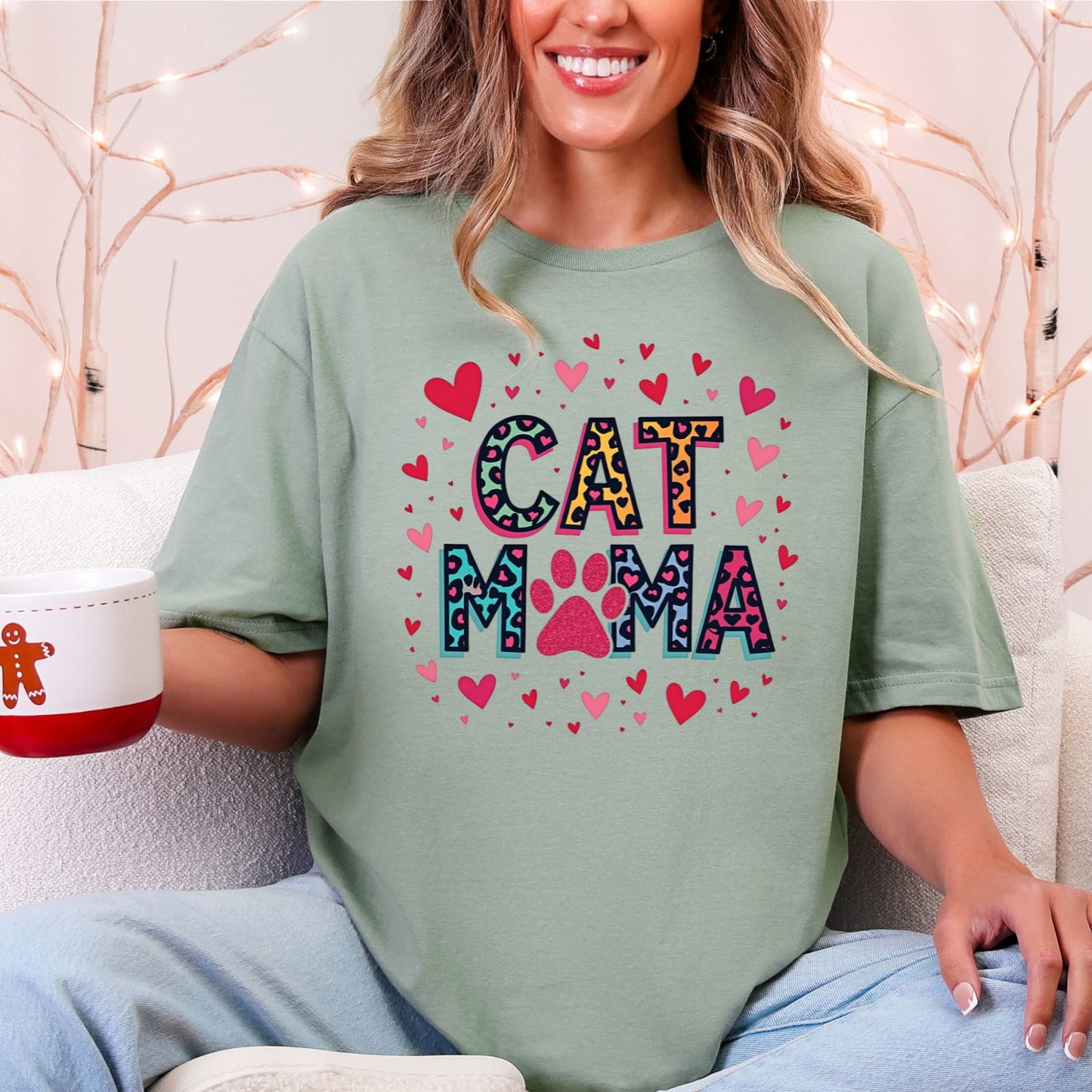 Cat Mama premade DTF gang sheet- 8 prints,