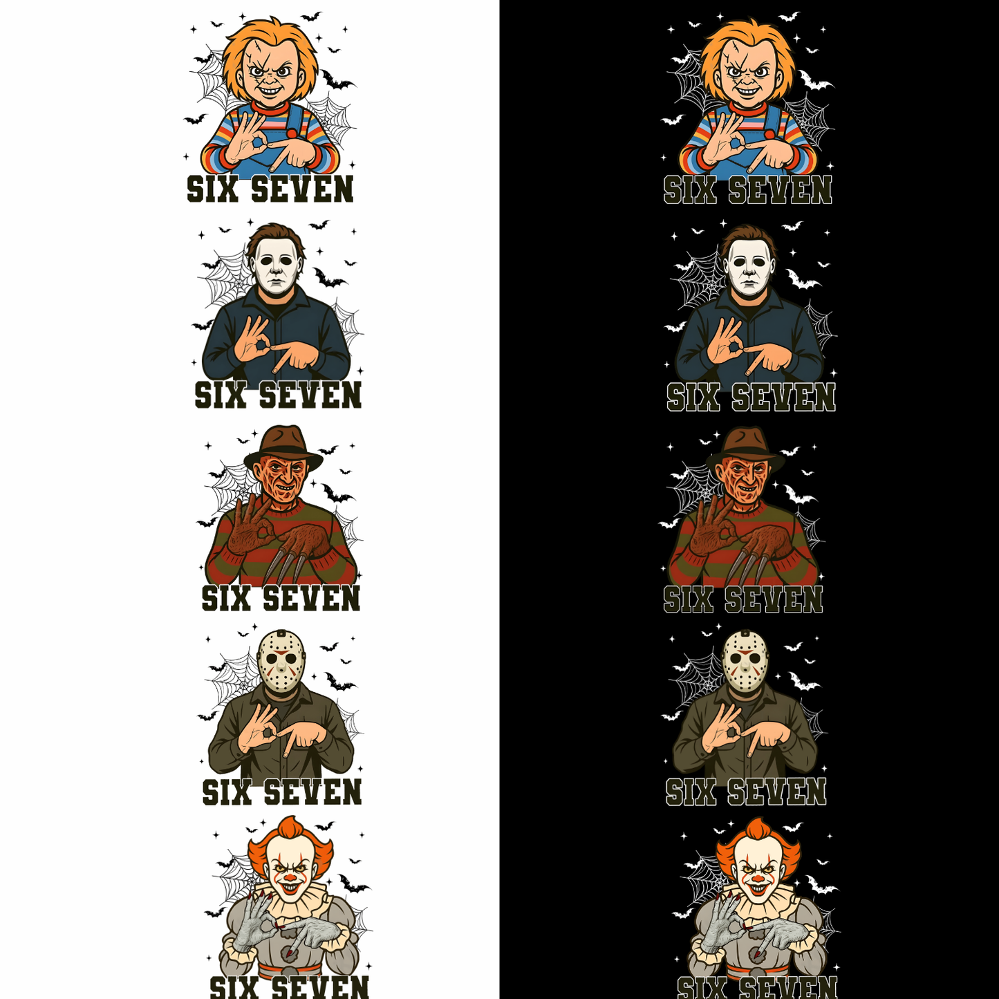 Funny 67 Halloween DTF Bundle, Six Seven Shirt, 6 7 Movie Killers Prints, Six Seven Meme Pumpkin, Spooky Season, 67 Trend Social Media