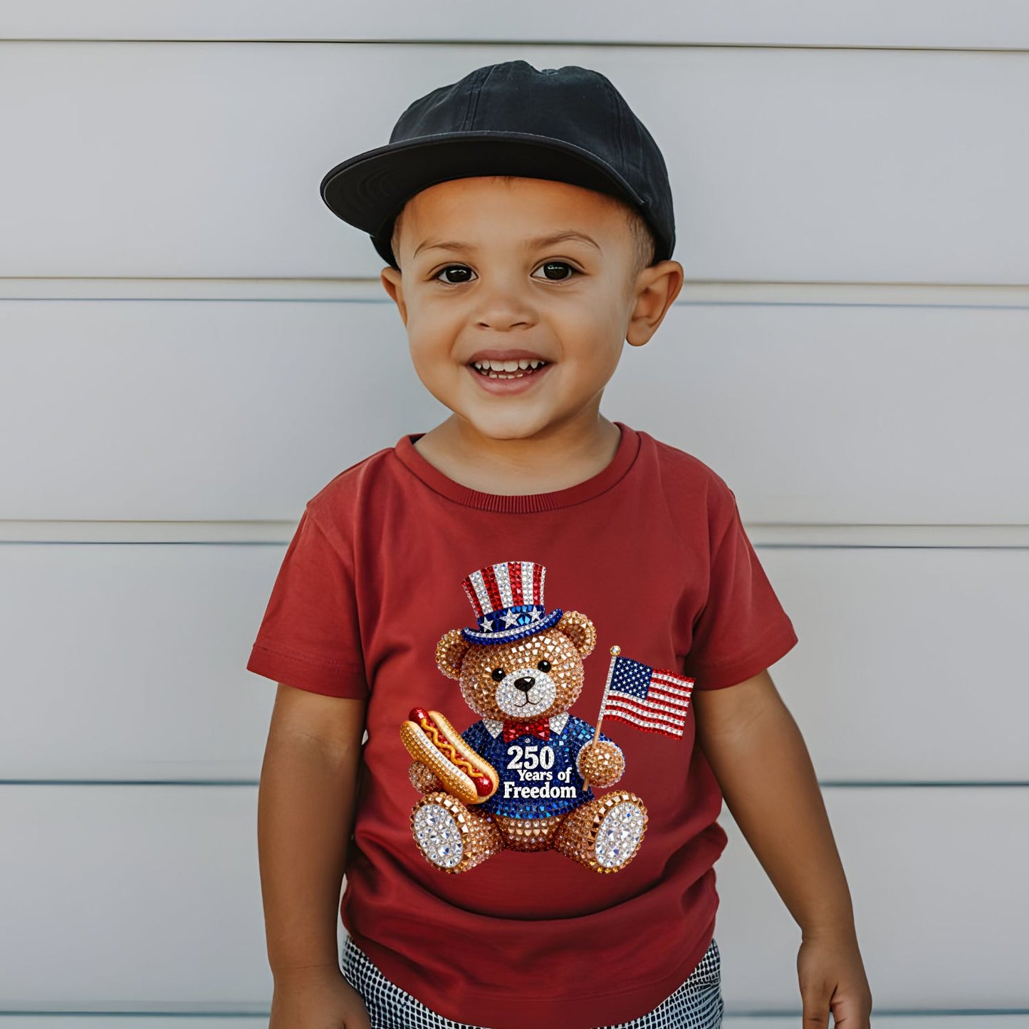 4th Of July Bear Youth premade DTF gang sheet- 12 prints