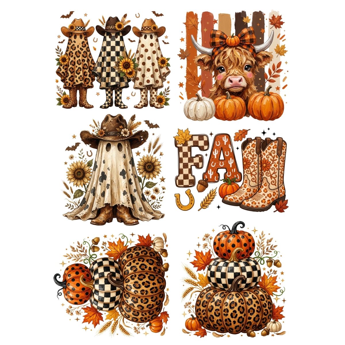 Western Halloween premade DTF gang sheet-6 adult prints