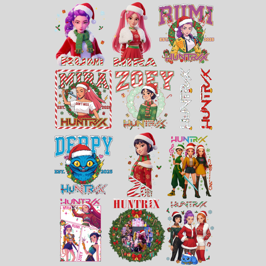 Huntrix Christmas Kpop Demons Premade DTF Transfers-13 Kids Size