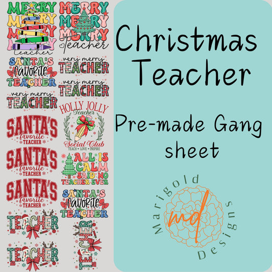 Christmas Teacher Gang Sheet