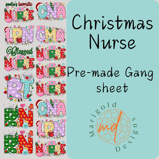 Christmas Nurse Gang Sheet