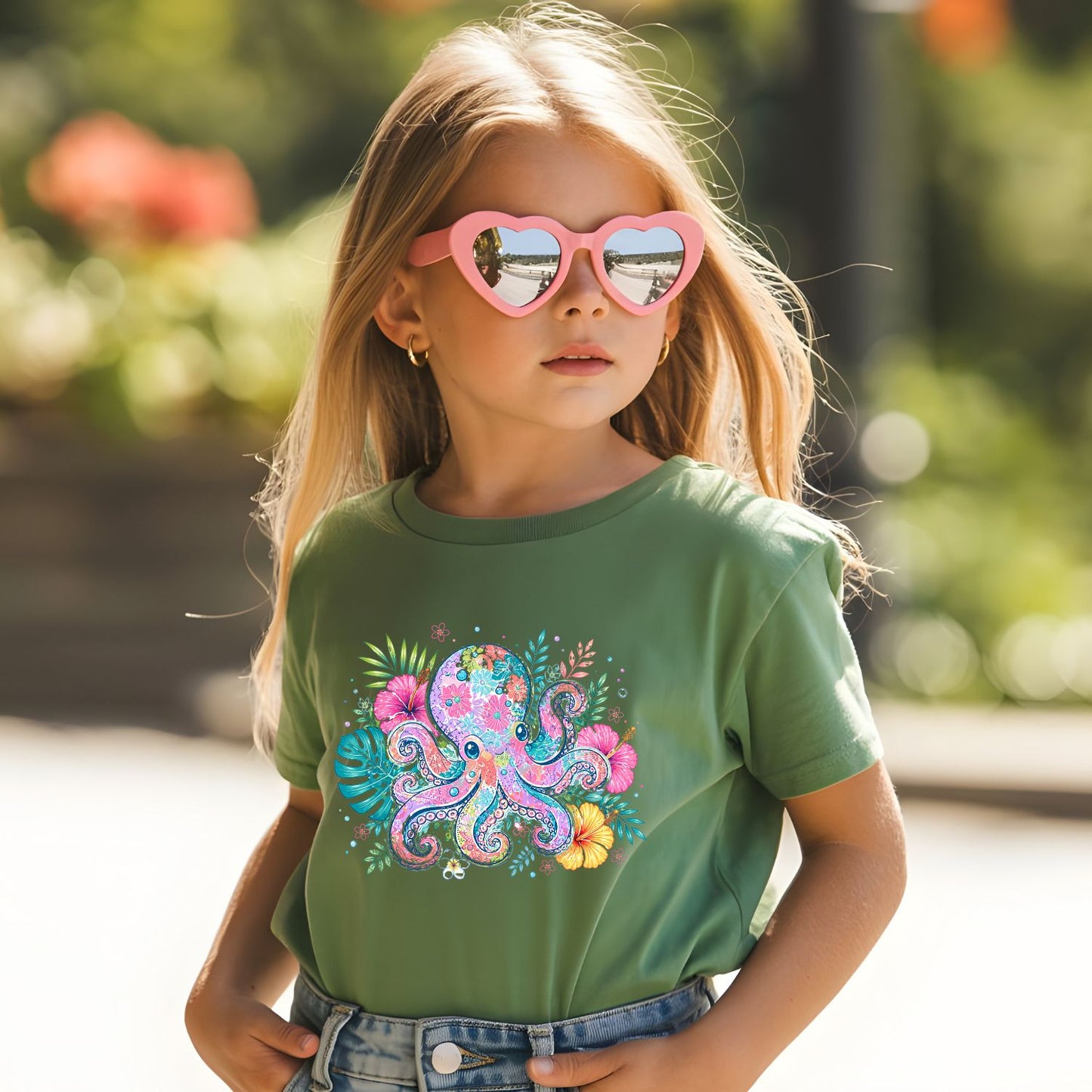 Floral Youth Summer Animals Premade Gangsheet 15 Transfers