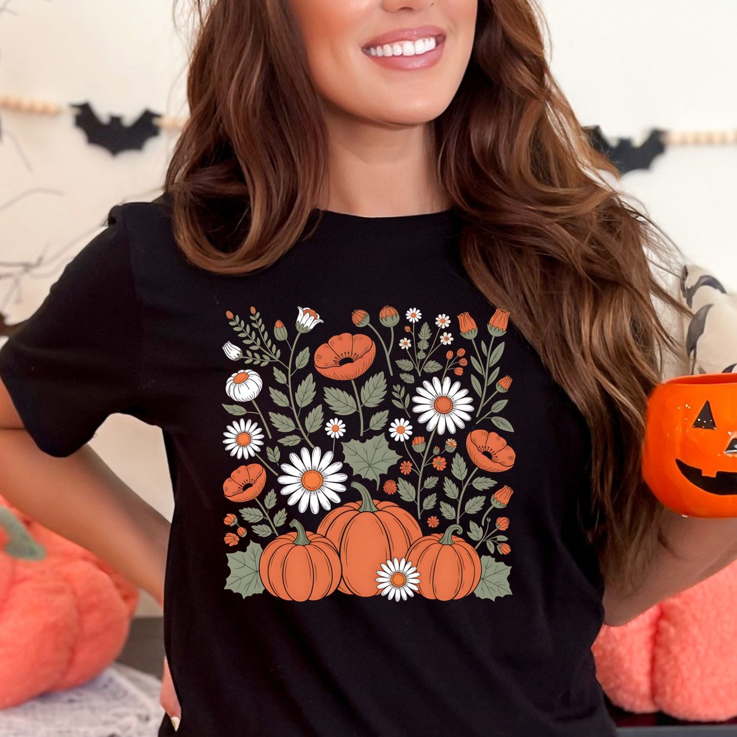 Floral Ghost Premade Gangsheet 12 Full Size Transfers Ready to Press DTF Transfer