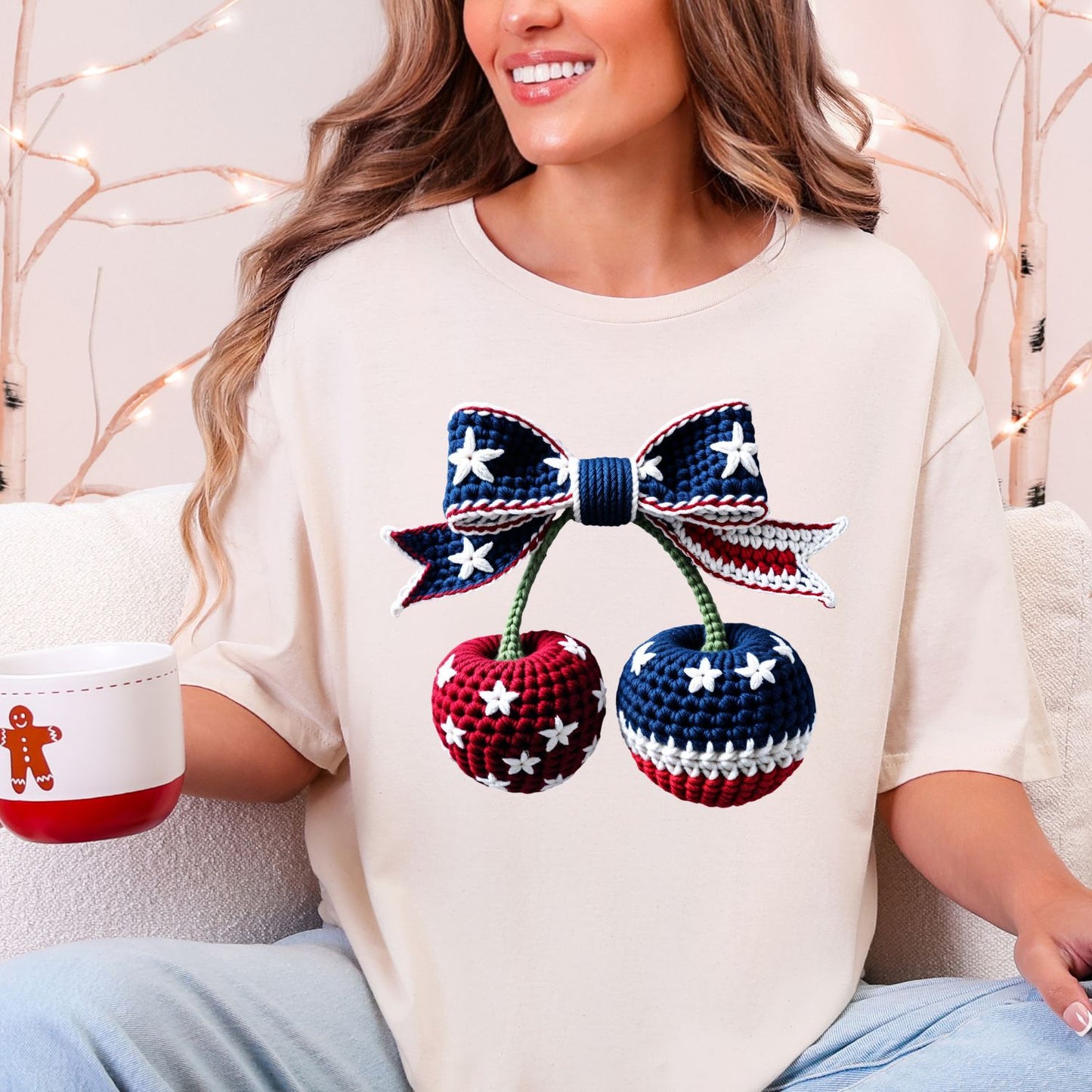 4th of July Yarn Premade Gangsheet 12 Full Size Transfers