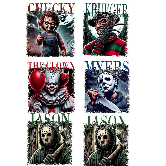 Halloween movie killers mini premade DTF gang sheet-6 adult prints