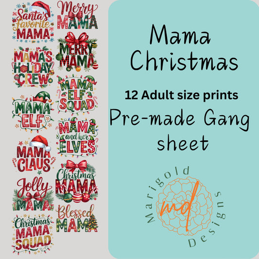 Mama Claus Christmas Premade Gang Sheet