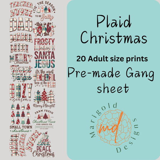 Plaid Christmas Premade Gang Sheet