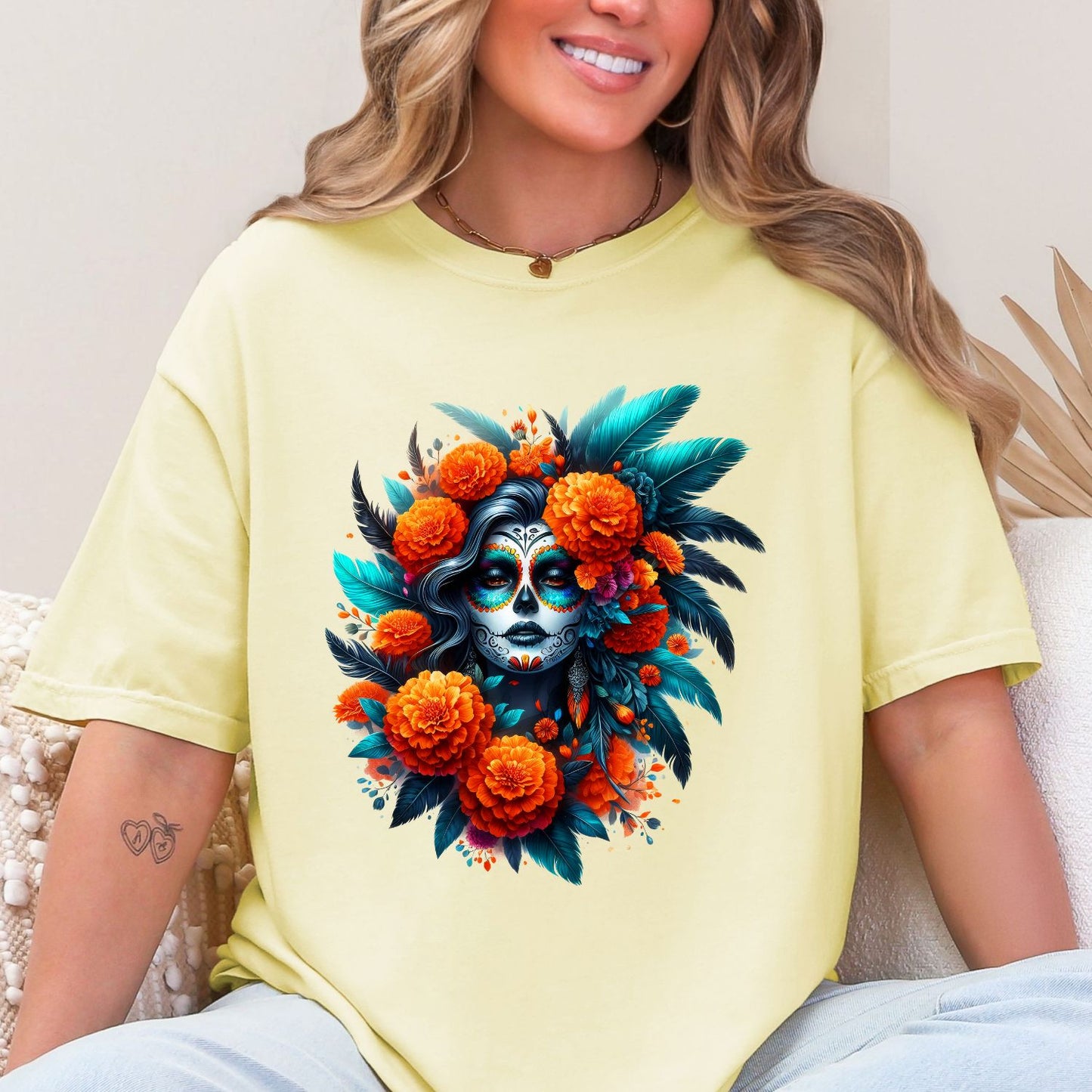 Day of the Dead, Floral Sugar Skull & La Catrina Art, Day of the Dead, premade DTF gang sheet- 12 adult prints (Copy)