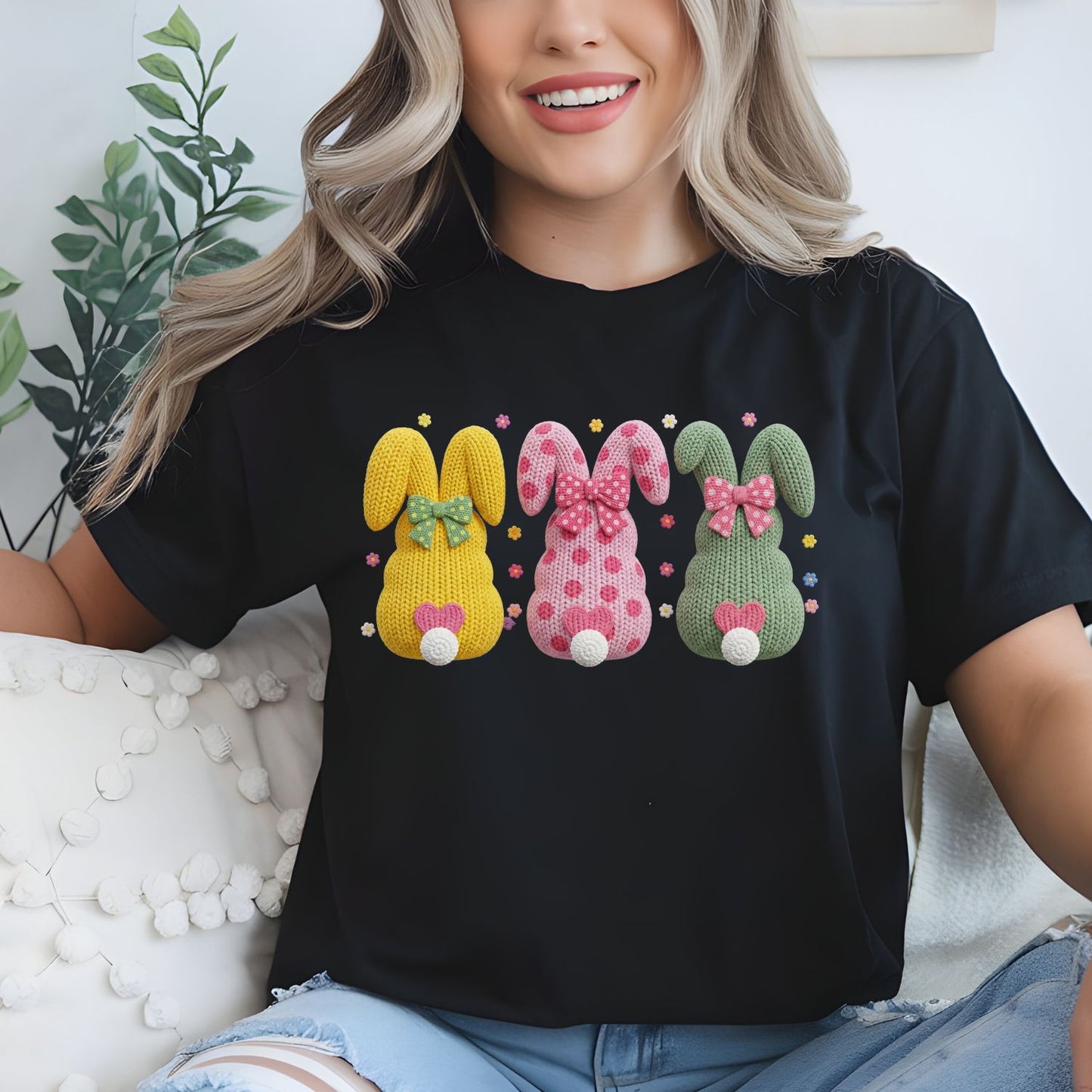 Yarn Easter bunny Premade Gangsheet 15 Full Size Transfers