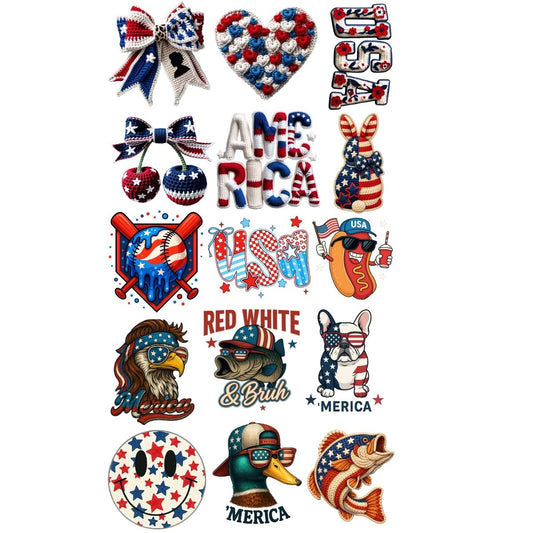 4th of July Youth Premade Gangsheet 15 Youth Size Transfers