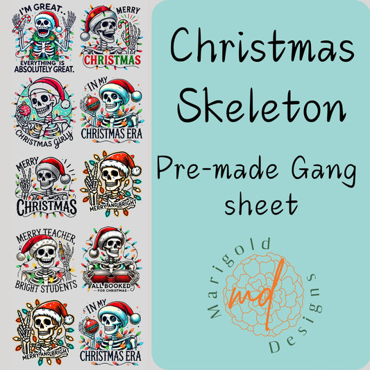 Christmas Skeleton Premade Gang Sheet