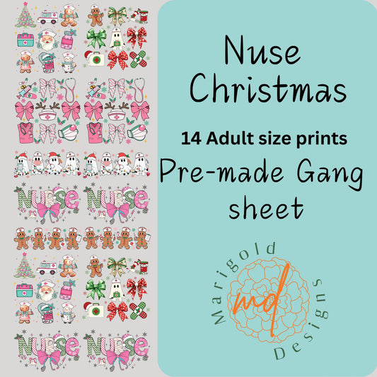 Nurse Christmas Premade Gang Sheet