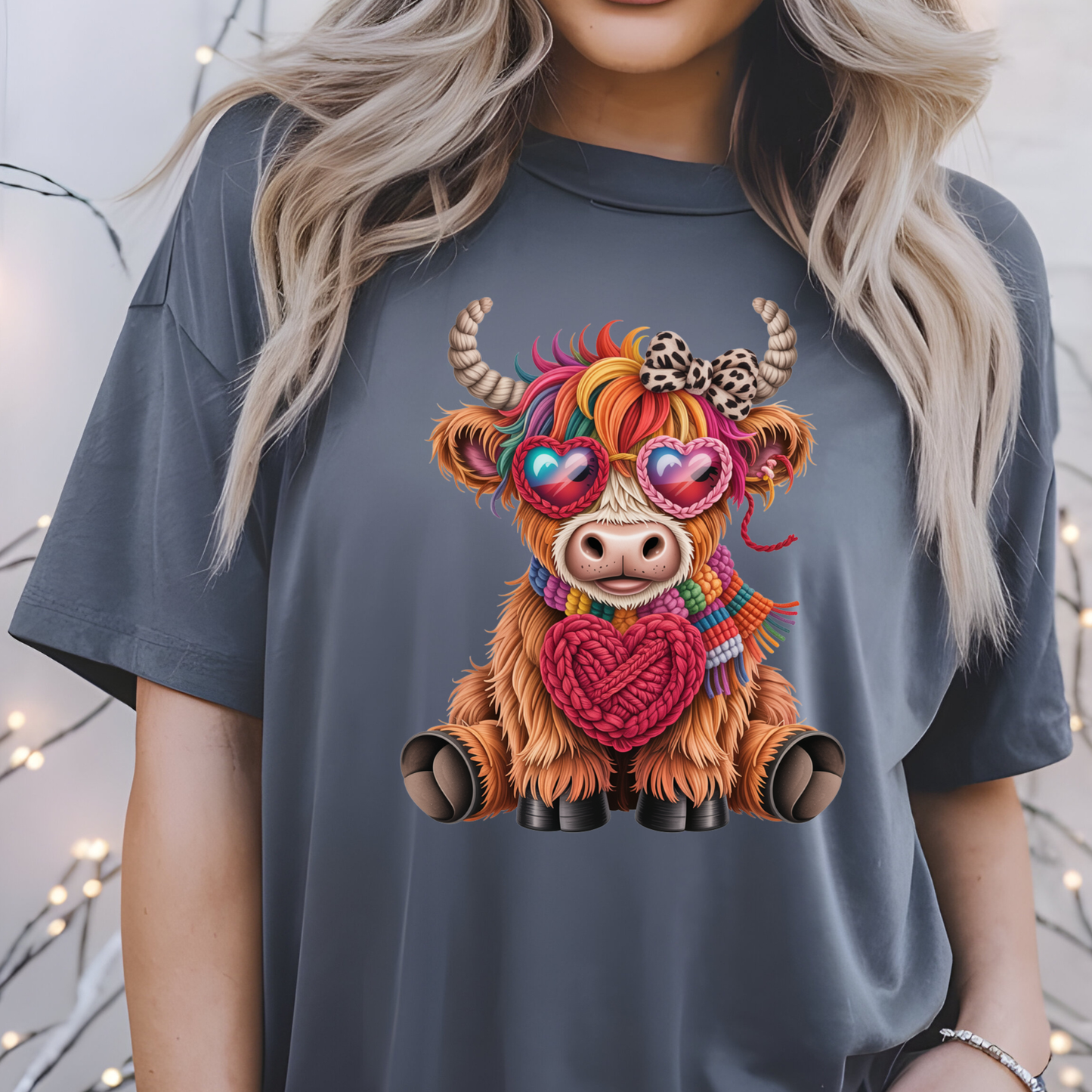 Faux Yarn Valentine Day 1 DTF Premade Gangsheet 6 Full Size Transfers