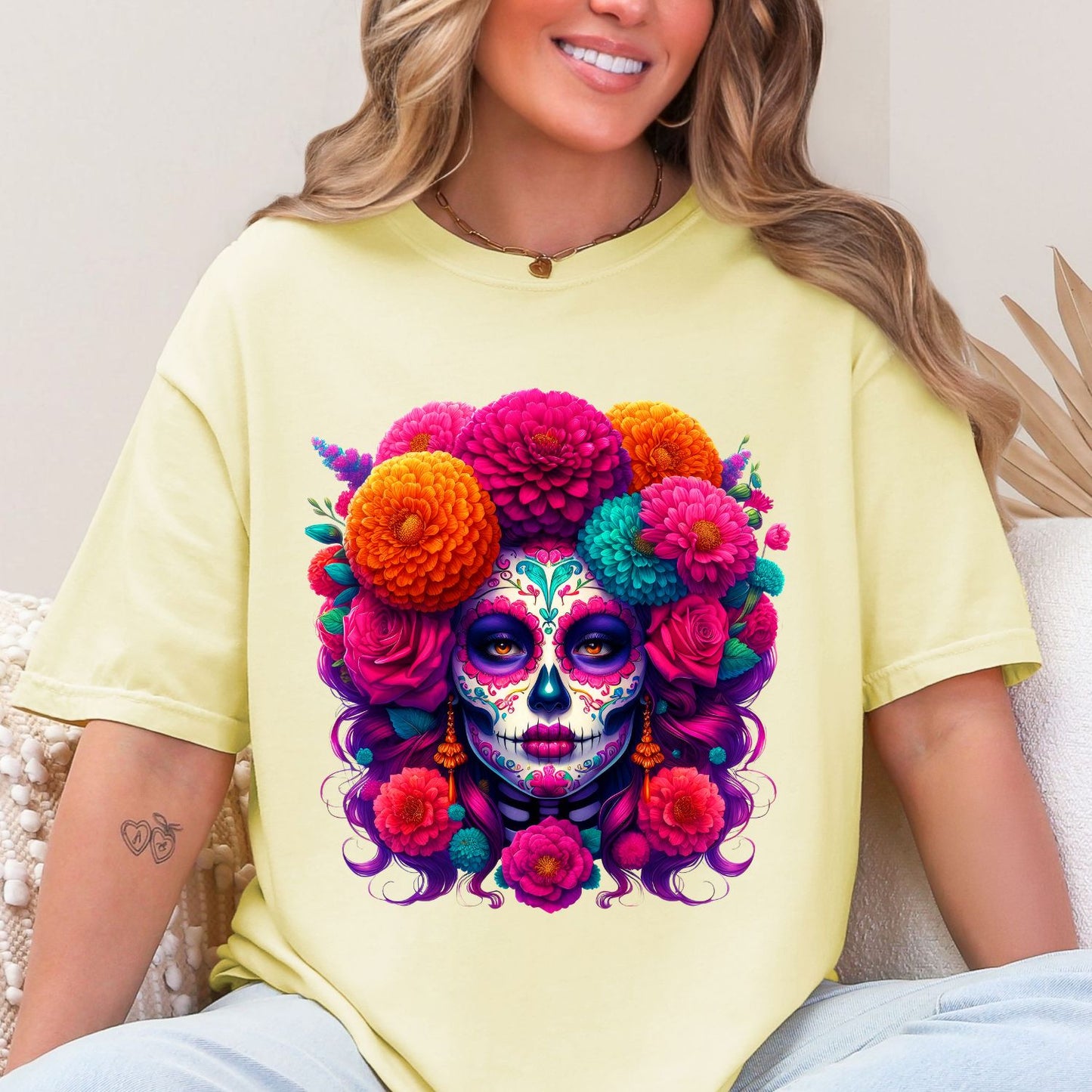 Day of the Dead, Floral Sugar Skull & La Catrina Art, Day of the Dead, premade DTF gang sheet- 12 adult prints (Copy)