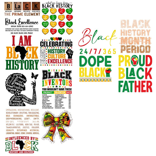 Black History Premade Gangsheet 13 Transfers