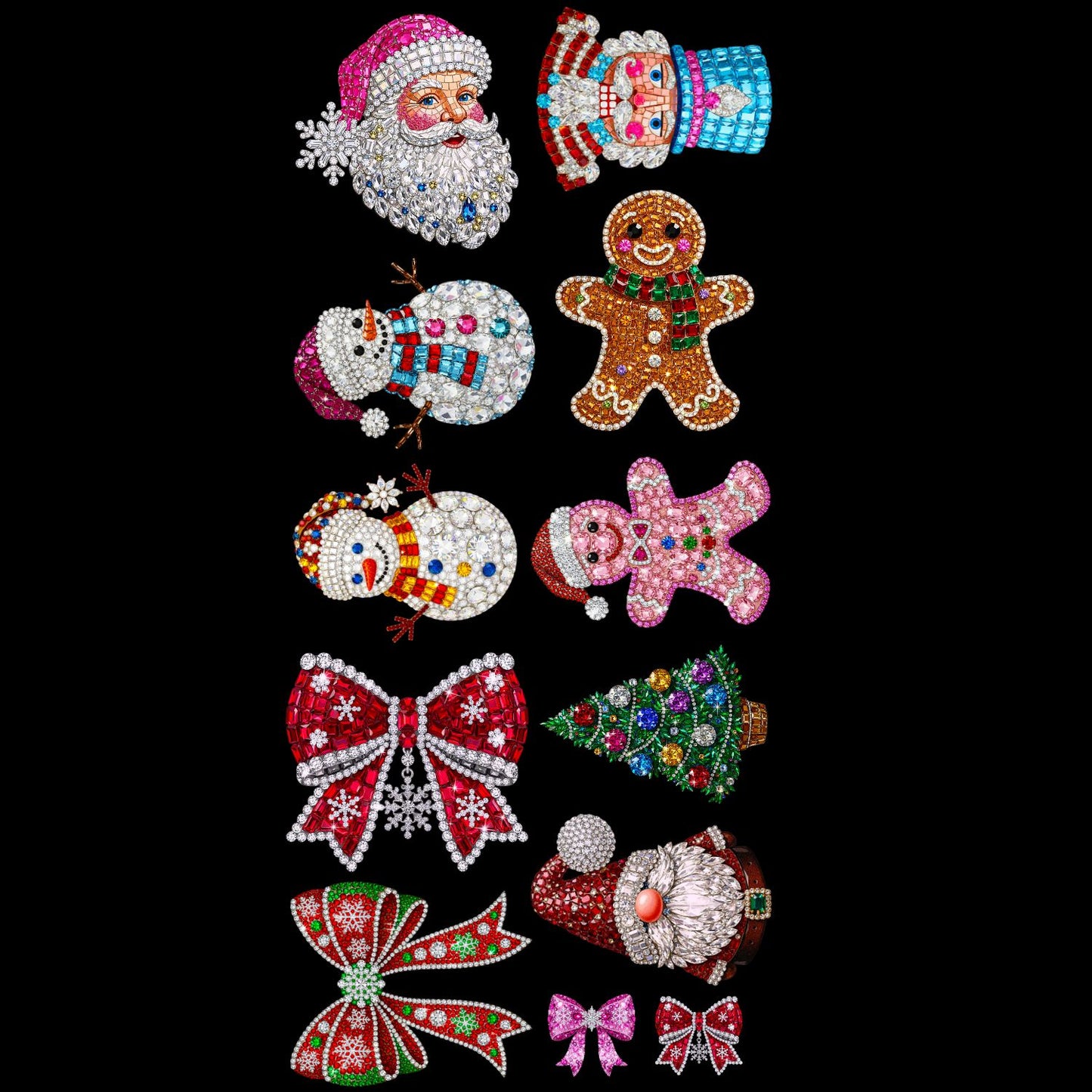 Rhinestone Christmas Bundle premade DTF Gangsheet
