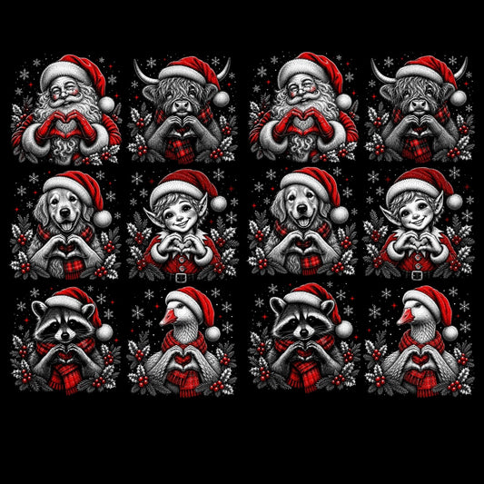 Retro Christmas Halftone premade DTF Gangsheet