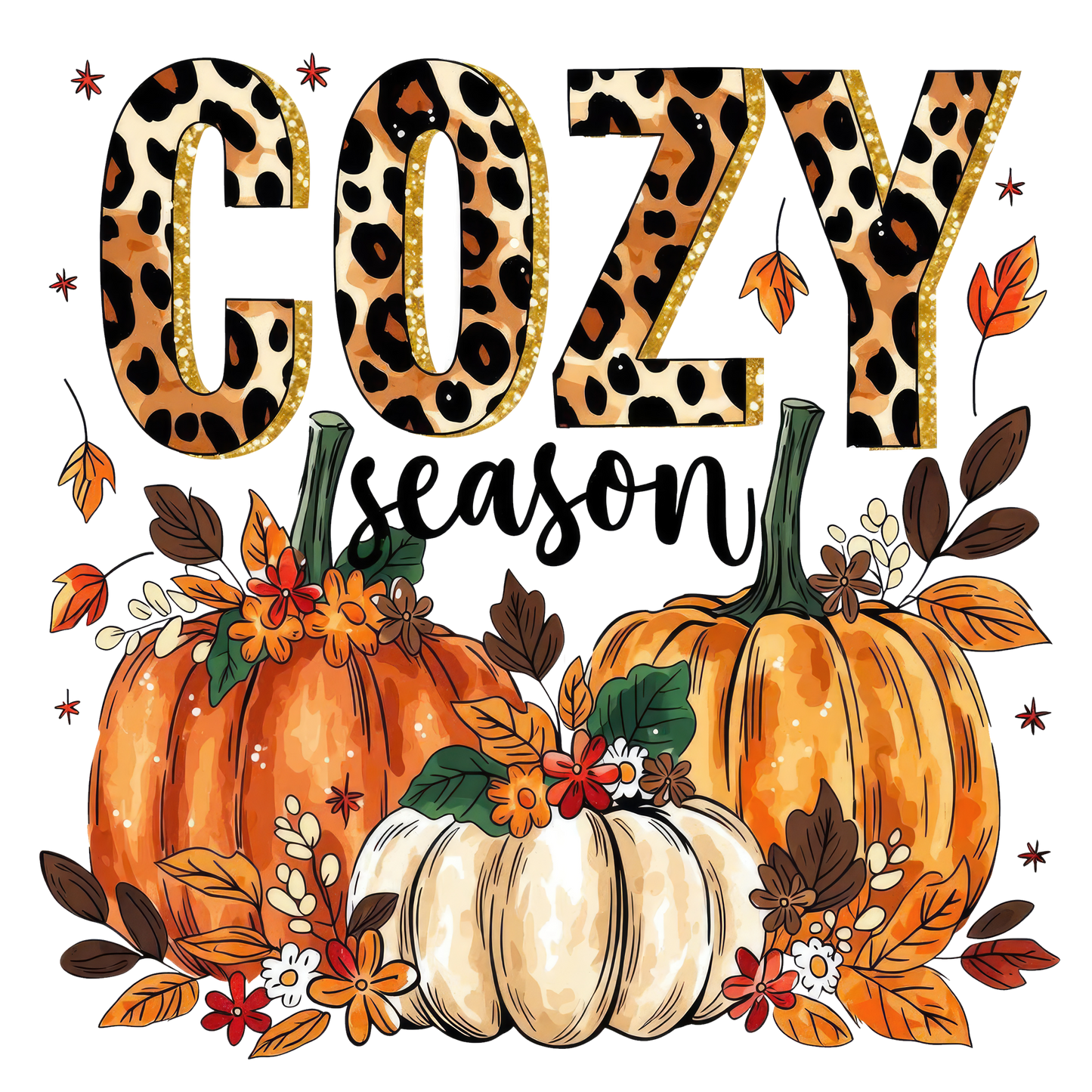 Cozy Season Cheetah Pumpkins