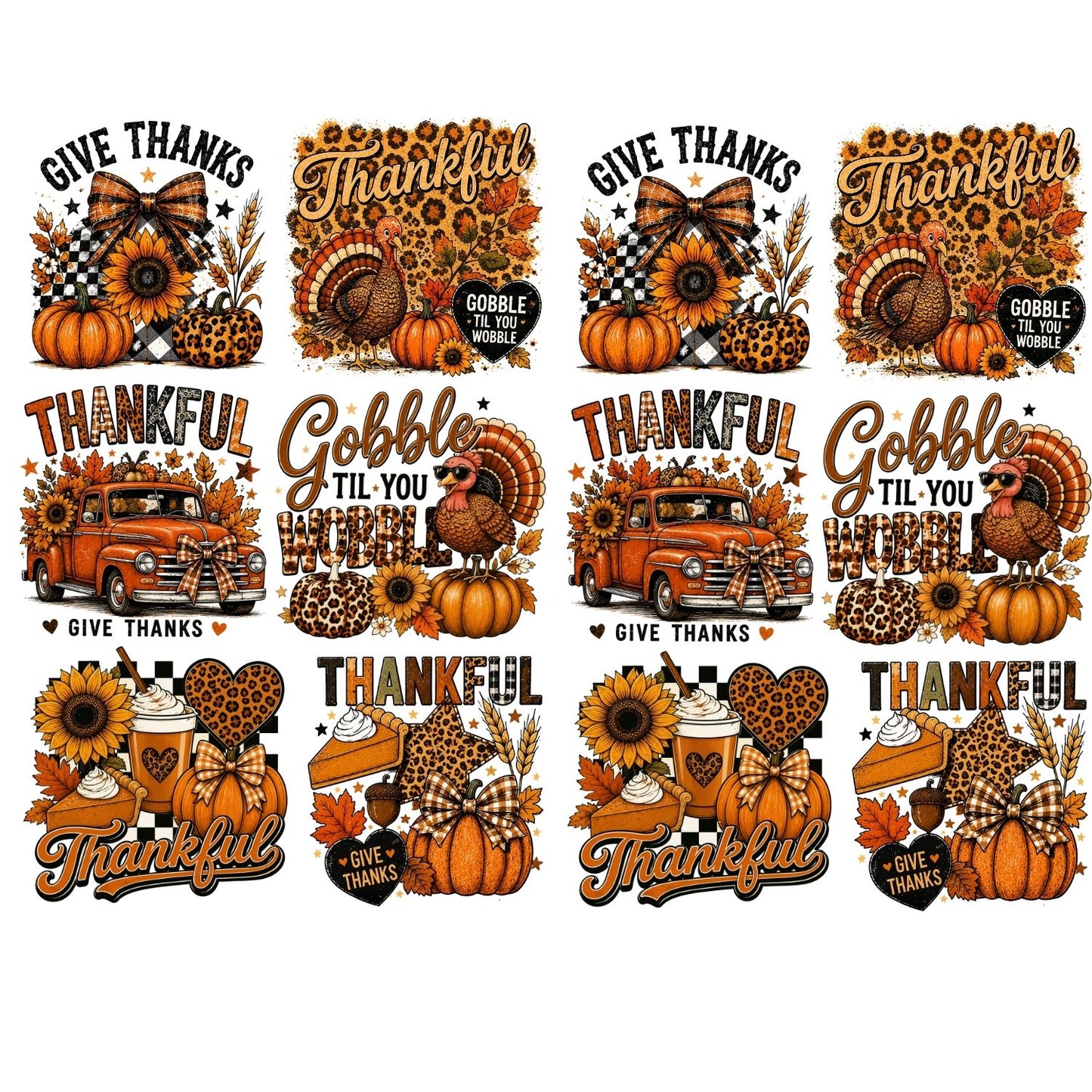 Thanksgiving premade DTF Gangsheet