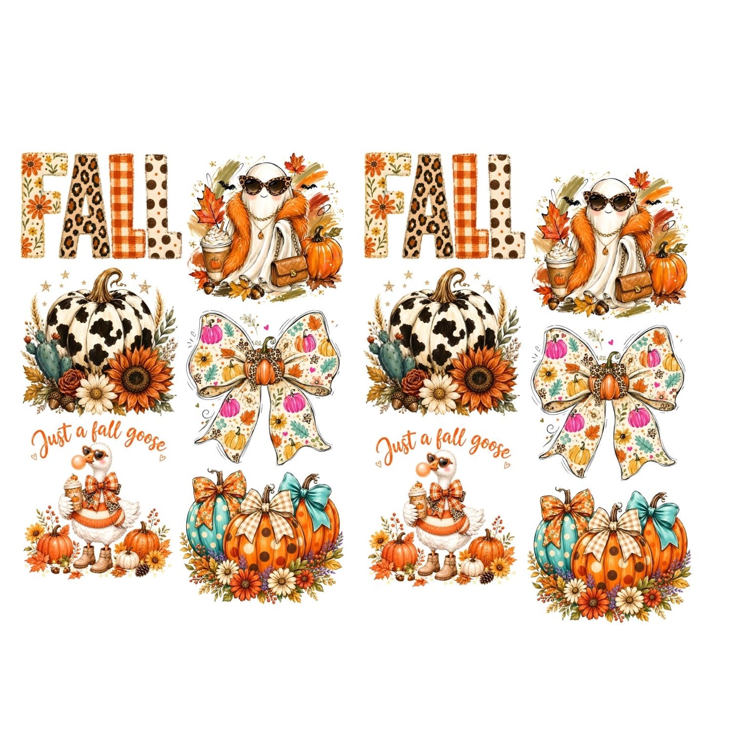 Preppy Fall premade DTF Gangsheet