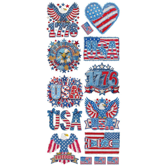 July 4th Patchwork premade DTF gang sheet- 14 prints