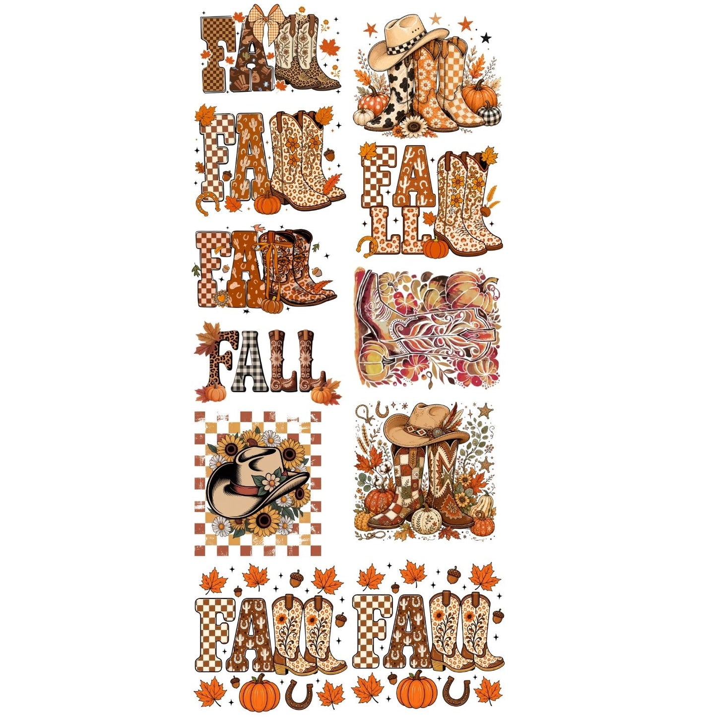 Western Fall premade DTF Gangsheet