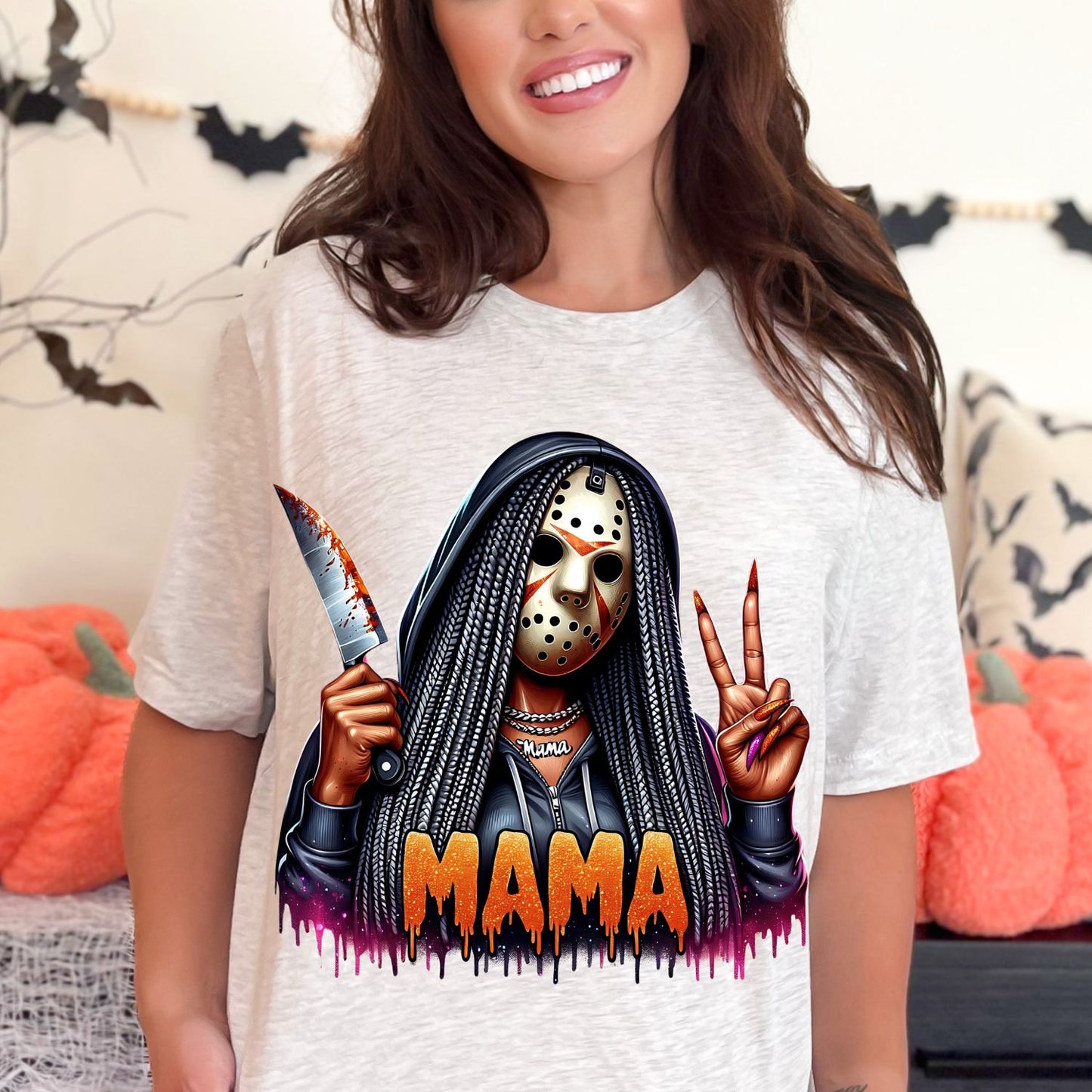 Black Halloween Horror Mama DTF Bundle, Spooky Mama Prints, Halloween Transfers, Killer Halloween transfers, Spooky heat transfers, Halloween