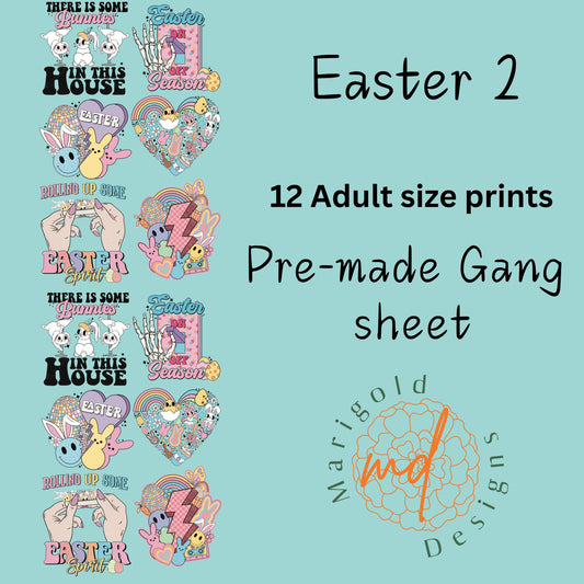 Easter 2 DTF Gangsheet, Premade DTF gangsheet
