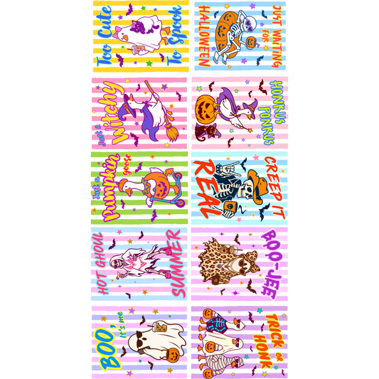Halloween Preppy Goose premade DTF gang sheet 10 adult prints