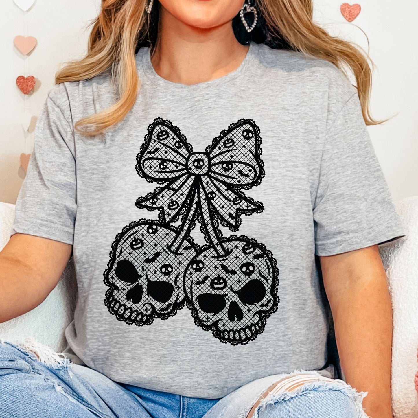 Halloween Black Lace premade DTF gang sheet- 8 adult prints