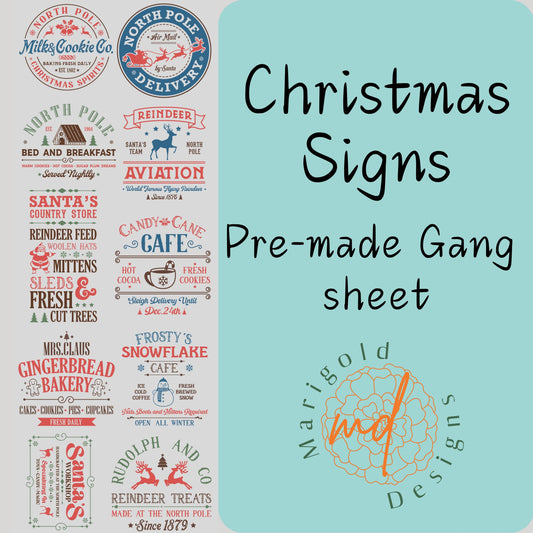 Christmas Signs Premade Gang Sheet