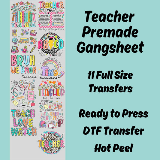 Teacher DTF Bundle, Teacher Transfer, Teacher Life, Teach Love Inspire, Teacher heat transfer, Teacher Appreciation Gift, Teacher DTF prints