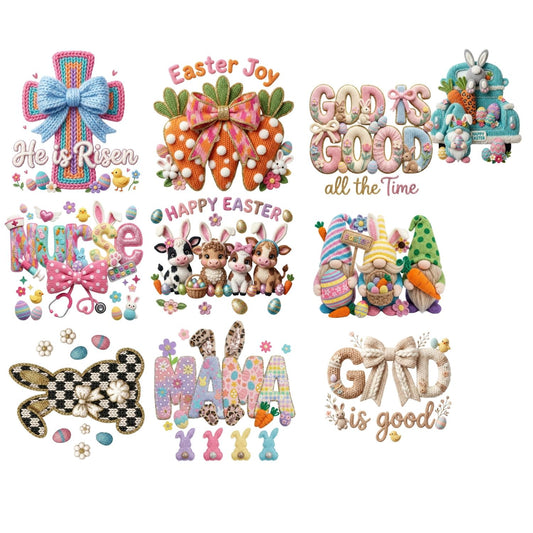 Yarn Easter Joy Premade DTF ganagheet- 10 Full size transfers
