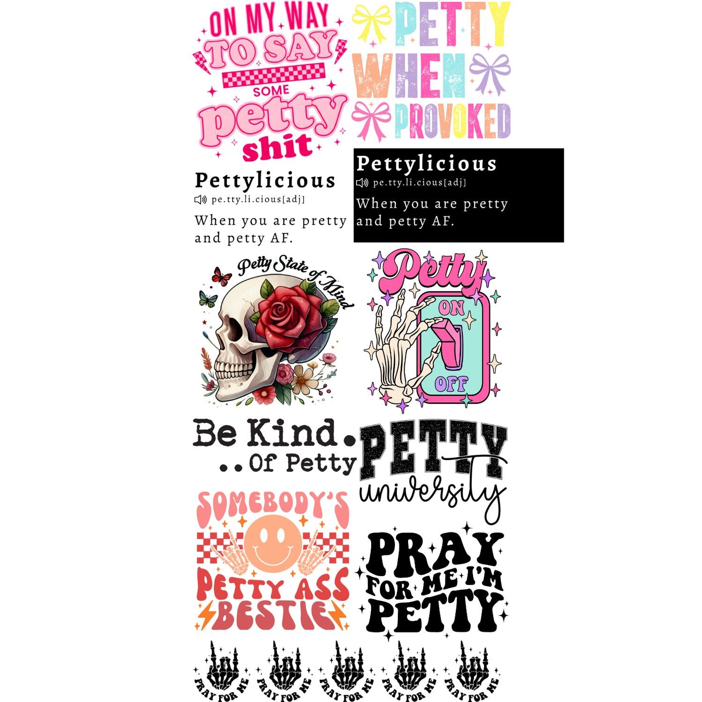 Petty Premade Gangsheet 10 Transfers