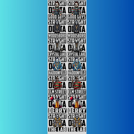 Straight Outta Halloween Horror Movie Characters premade DTF gang sheet, Halloween Prints, Halloween Transfers, Killer Halloween transfers