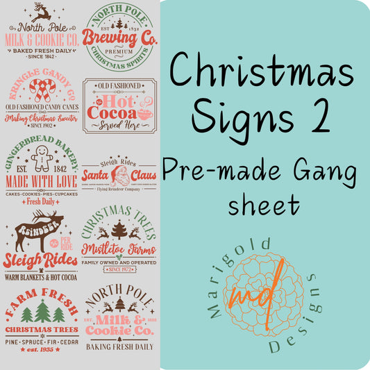Christmas Signs 2 Premade Gang Sheet