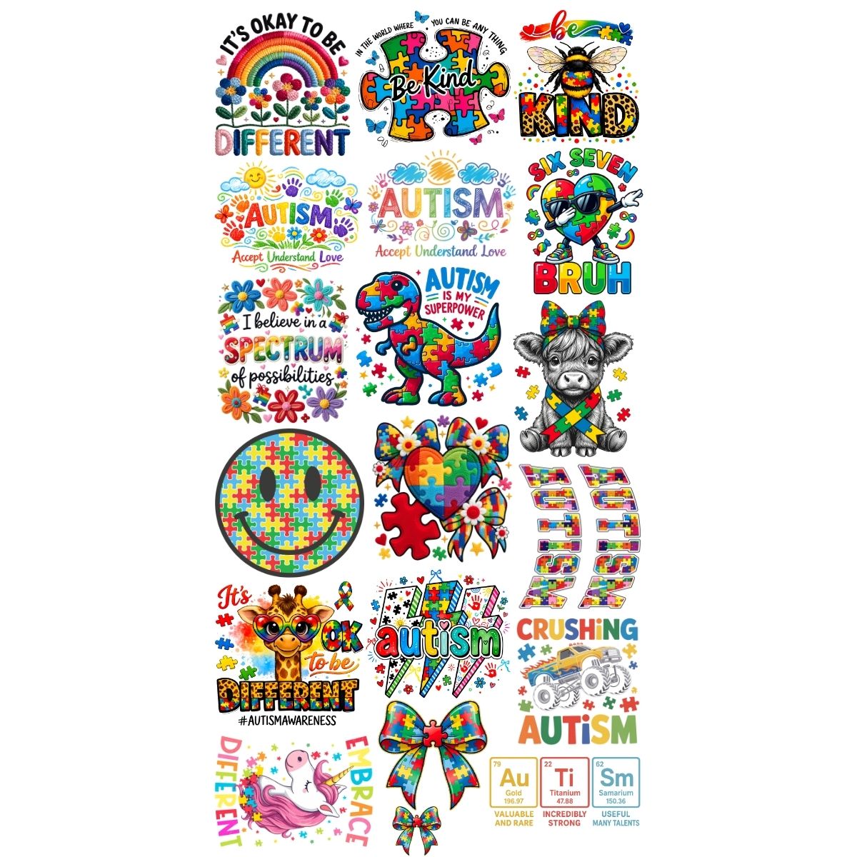 Autism Youth DTF gangsheet