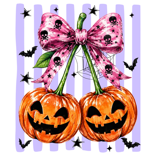 Preppy Pumpkin Cherry Bow
