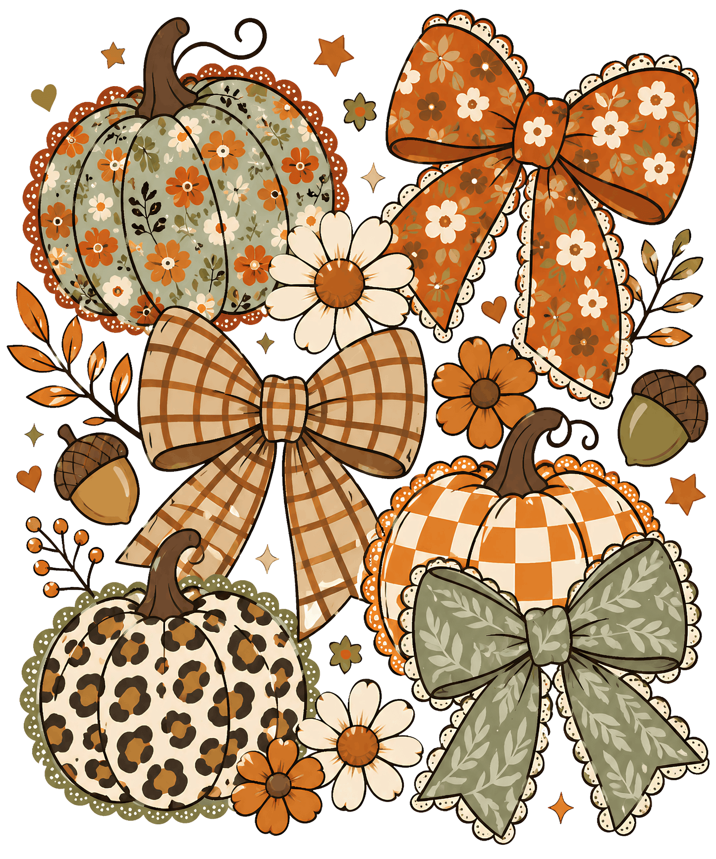 Fall Pumpkins Coquette Bows