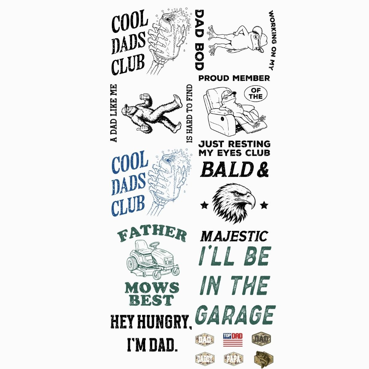 Dad Premade Gangsheet 15 Transfers