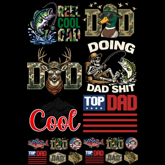 Dad Mini premade DTF gang sheet- 18 prints