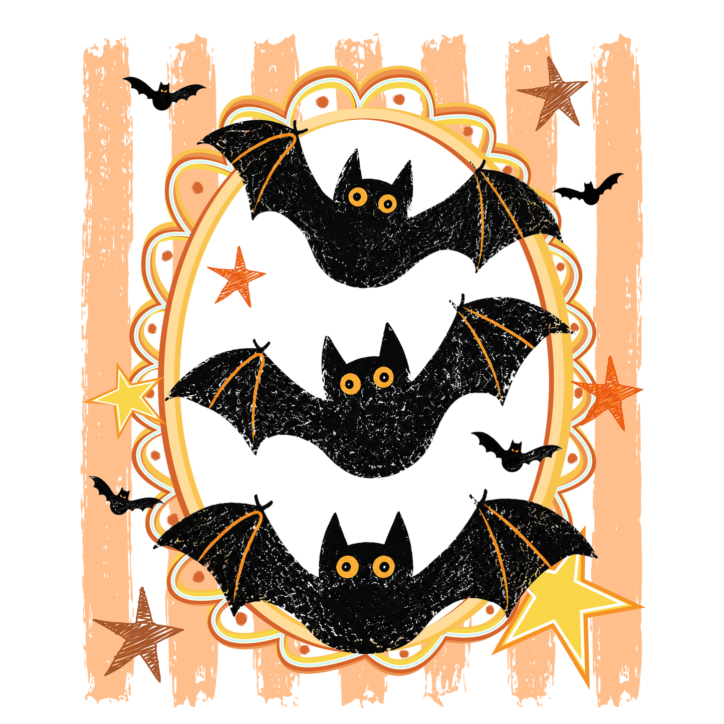 Preppy Halloween Bat Stripes