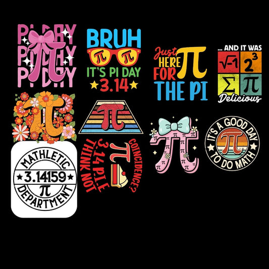 Pi Lovers premade DTF gang sheet-10 adult prints