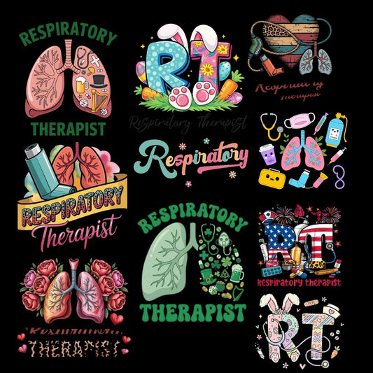Respiratory Therapy DTF Transfers,Respiratory Therapist Prints,